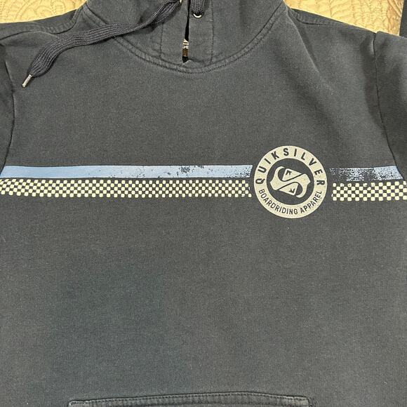 Quiksilver Men's M Hoodie Blue Poly Cotton Blend Quiksilver Boardriding Apparel - Picture 2 of 11